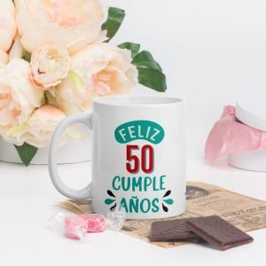 taza feliz 50 cumpleaños