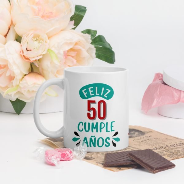 taza feliz 50 cumpleaños